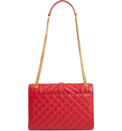 Shop Saint Laurent Medium Cassandra Calfskin Shoulder Bag - Red In Bandana Red