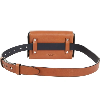 Shop Rag & Bone Atlas Leather Belt Bag - Brown In Tan/ Navy