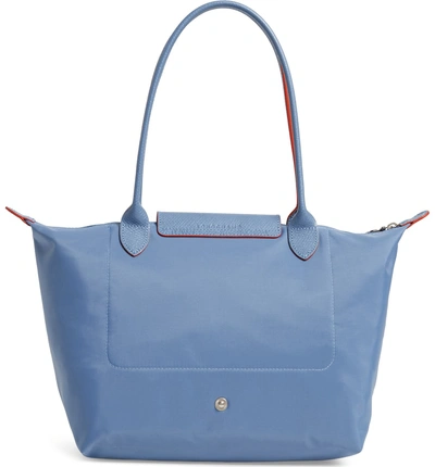 Shop Longchamp Le Pliage Club Small Shoulder Tote - Blue In Blue Mist