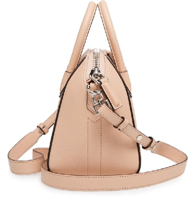 Shop Givenchy 'mini Antigona' Sugar Leather Satchel - Beige In Powder