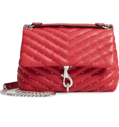 Shop Rebecca Minkoff Edie Quilted Leather Crossbody Bag - Red In Scarlet