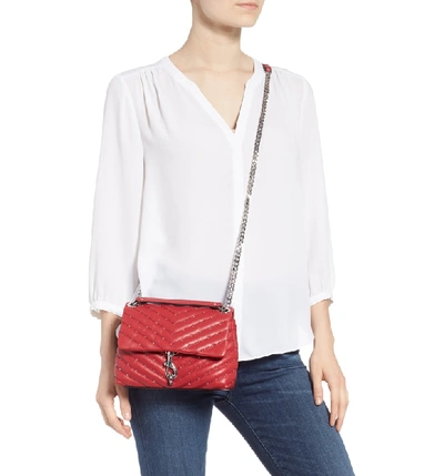 Shop Rebecca Minkoff Edie Quilted Leather Crossbody Bag - Red In Scarlet