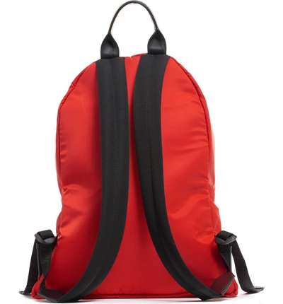 Shop Versace Logo Nylon Backpack - Red In Red/ White