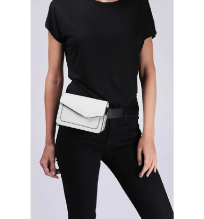 Shop Botkier Cobble Hill Leather Convertible Belt Bag - White In Chalk