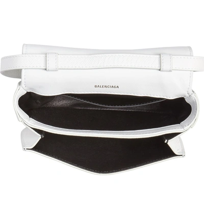 Shop Balenciaga Extra Small Ville Calfskin Saddle Bag - White In White/ Black