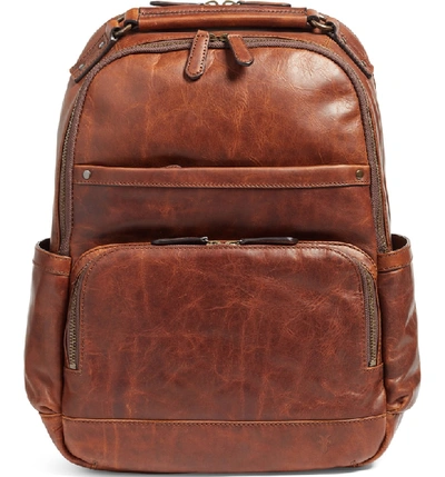 Shop Frye 'logan' Leather Backpack In Cognac