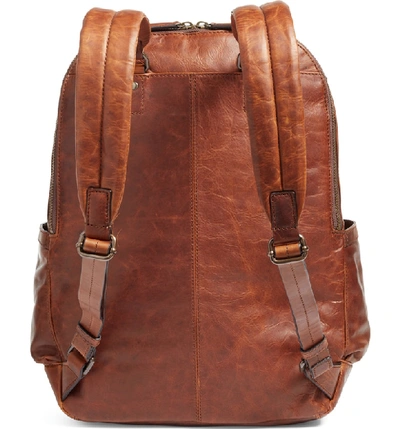 Shop Frye 'logan' Leather Backpack In Cognac