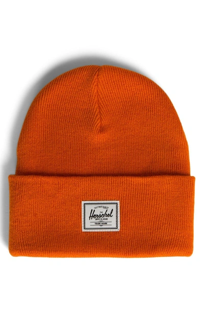 Shop Herschel Supply Co Elmer Knit Beanie In Vermillion Orange