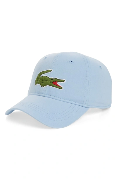 Shop Lacoste 'big Croc' Logo Embroidered Cap In Lake Blue