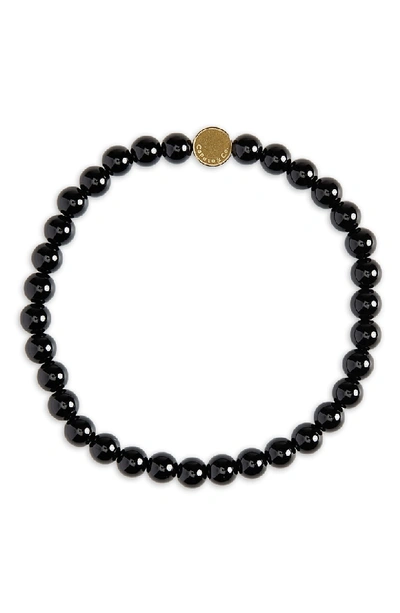 Shop Caputo & Co Stone Bead Bracelet In Black Onyx