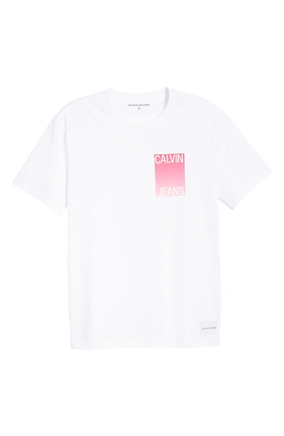Shop Calvin Klein Jeans Est.1978 Gradient Graphic T-shirt In Brilliant White