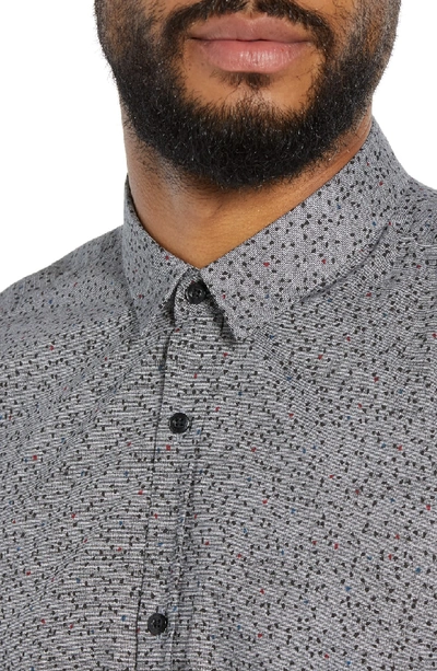 Shop Hugo Ero Extra Slim Fit Print Sport Shirt In Black