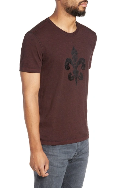 Shop John Varvatos Fleur De Lis Graphic T-shirt In Bordeaux