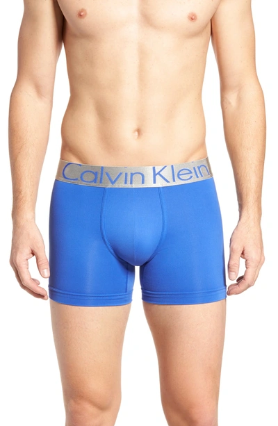Shop Calvin Klein Steel Micro 3-pack Boxer Briefs In Blue Multi