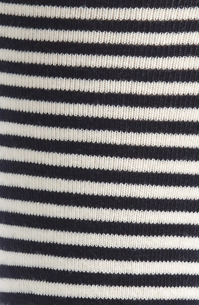 Shop Happy Socks Half Stripe Socks In Navy/ White