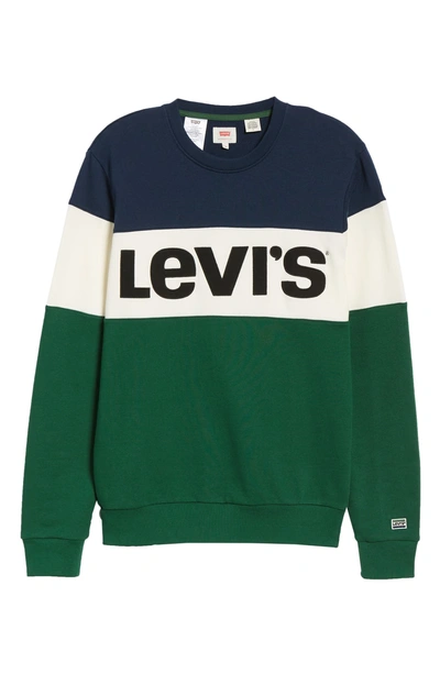 Shop Levi's Colorblock Logo Sweatshirt In Colorblock Dress Blues