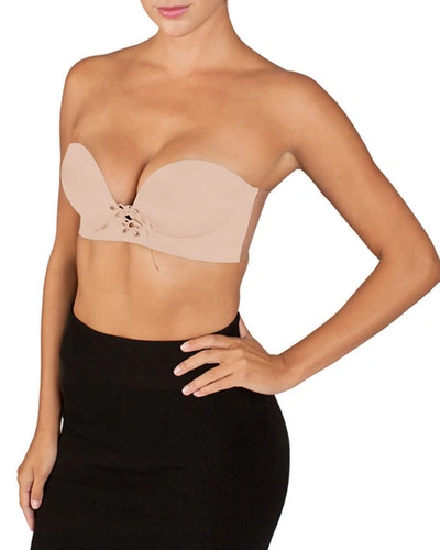Shop Fashion Forms U-plunge Push-up Backless Strapless Adhesive Bra In Beige