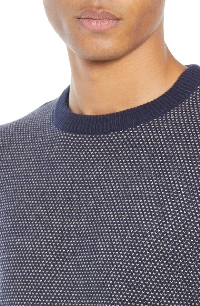 Shop Jcrew Rugged Bird's Eye Merino Wool Blend Sweater In Navy