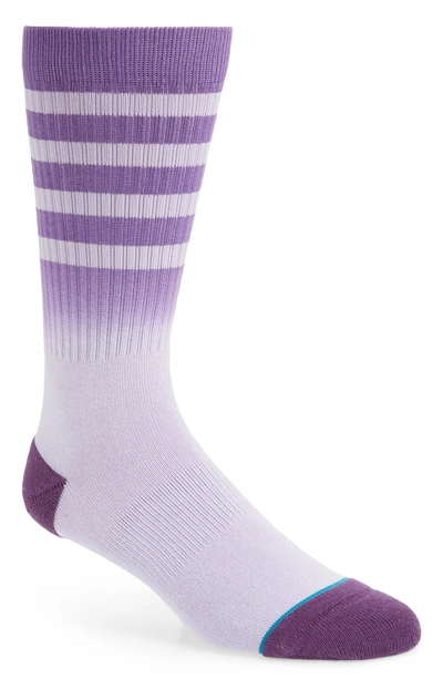 Shop Stance Bobby 2 Stripe Crew Socks In Purple