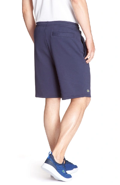 Shop Lacoste Sport Fleece Shorts In Navy Blue