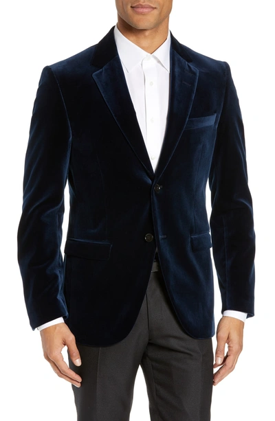 Shop Tiger Of Sweden Jamonte Stretch Velvet Blazer In Blues