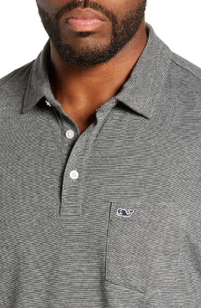 Shop Vineyard Vines Edgartown Jersey Polo In Charcoal