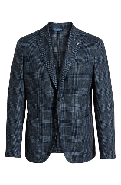 Shop Lbm L.b.m 1911 Classic Fit Plaid Cotton Blend Sport Coat In Blue