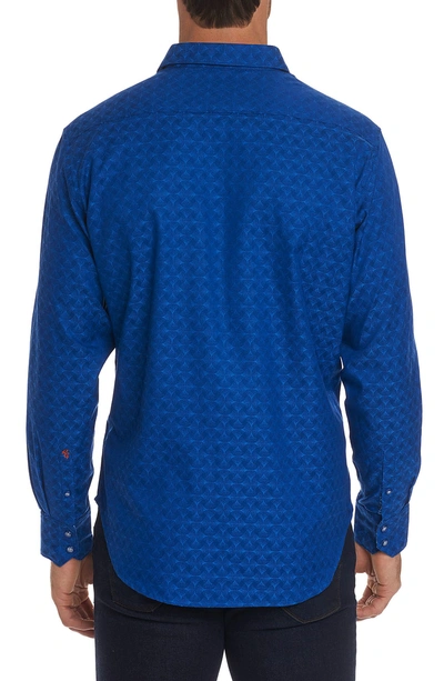Shop Robert Graham Diamante Classic Fit Print Sport Shirt In Cobalt