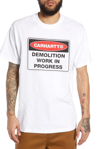 Carhartt Demolition Graphic T-shirt In White | ModeSens