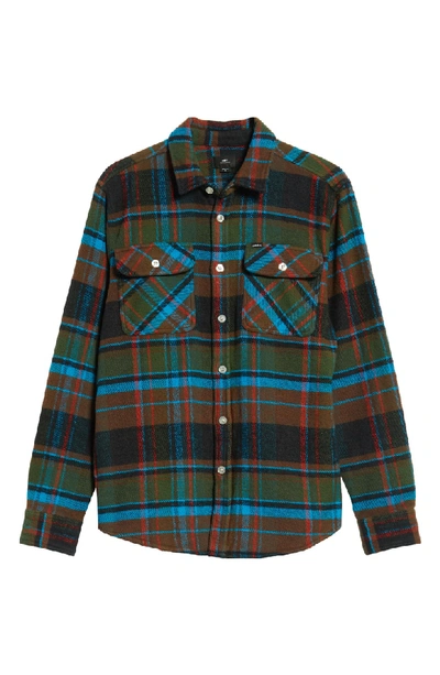 Shop Obey Homebound Heavy Plaid Flannel Shirt Jacket In Black Forrest Multi
