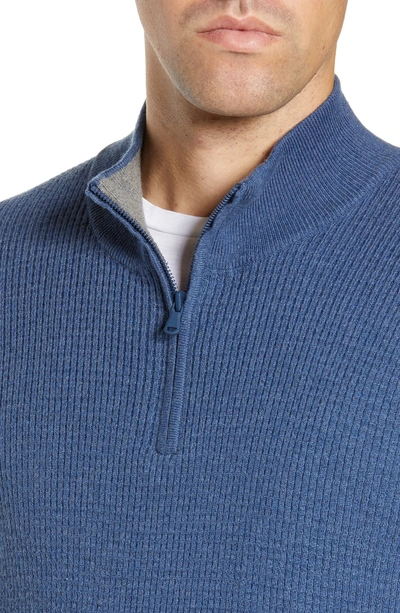 Shop Zachary Prell Higgins Quarter Zip Sweater In Blue
