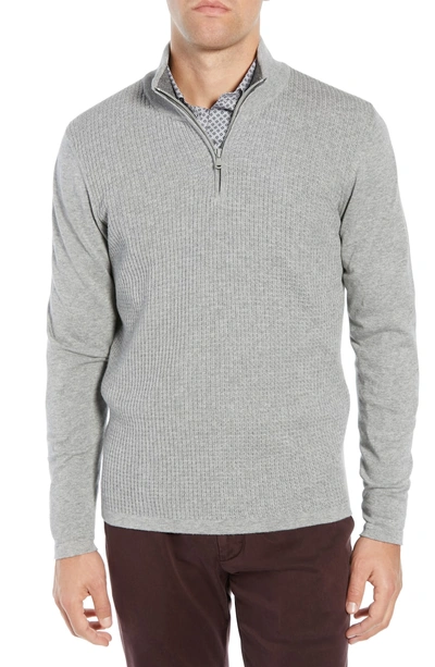 Shop Zachary Prell Higgins Quarter Zip Sweater In Grey