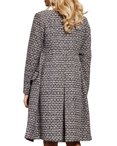 Shop Tiffany Rose Maternity Verity Collarless Button-front Boucle Coat In Gray