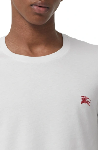 Shop Burberry Logo Embroidered Crewneck T-shirt In True White
