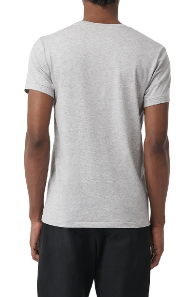 Shop Burberry Logo Embroidered Crewneck T-shirt In Grey Melange