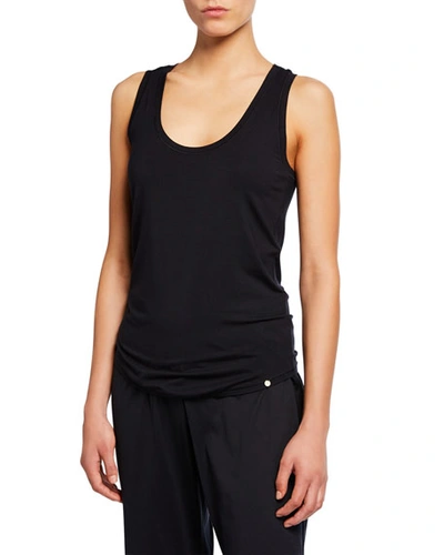 Shop Hanro Yoga Racerback Tank In Black