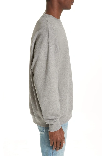 Shop Acne Studios Forba Face Sweatshirt In Light Grey Melange