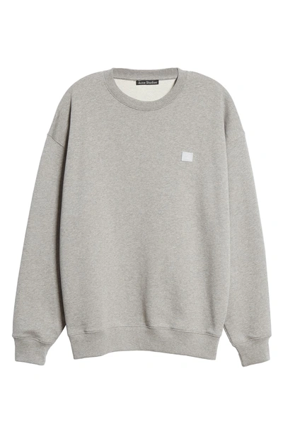 Shop Acne Studios Forba Face Sweatshirt In Light Grey Melange