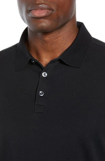 Shop Robert Barakett Batiste Long Sleeve Polo In Black