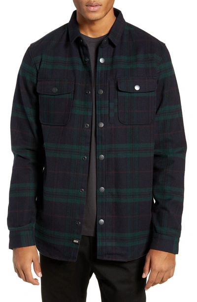 Shop Globe Clifton Long Sleeve Flannel Shirt In Bottle Green