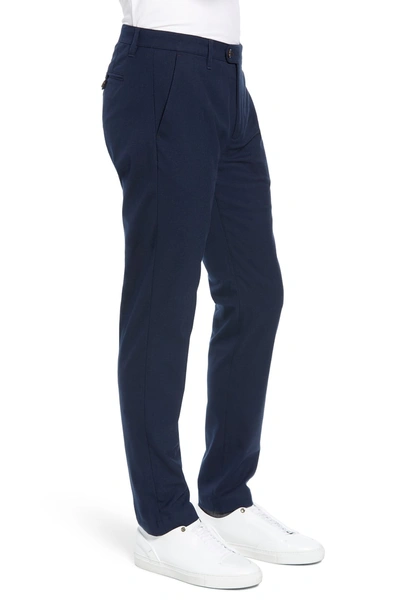 Shop Ted Baker Semplin Slim Fit Brushed Trousers In Navy