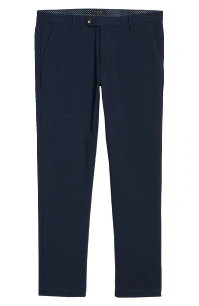Shop Ted Baker Semplin Slim Fit Brushed Trousers In Navy