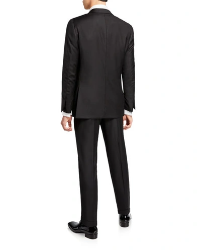 Hickey Freeman Men's Peak-lapel Solid Tuxedo Suit In Black Solid