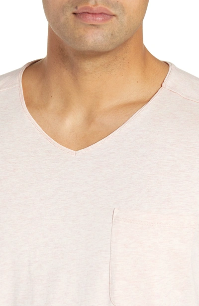 Shop Daniel Buchler V-neck Stretch Cotton & Modal T-shirt In Poppy