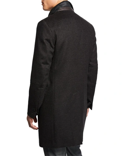 Corneliani Men's Id Wool Top Coat, Gray In Gray