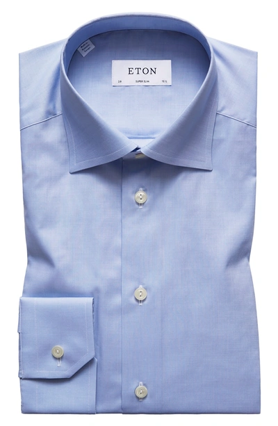 Shop Eton Super Slim Fit Solid Dress Shirt In Blue