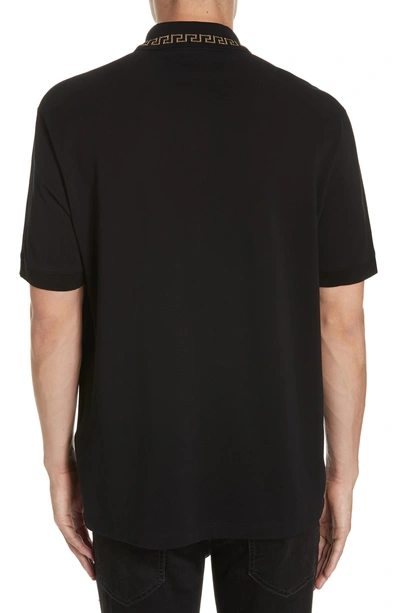 Shop Versace Medusa Face Polo In Black Gold