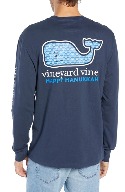 Shop Vineyard Vines Hannukah Graphic T-shirt In Blue Blazer