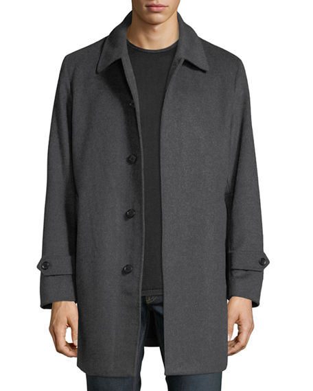 Sanyo Men's Merled Wool Getaway Layered Topcoat In Gray | ModeSens