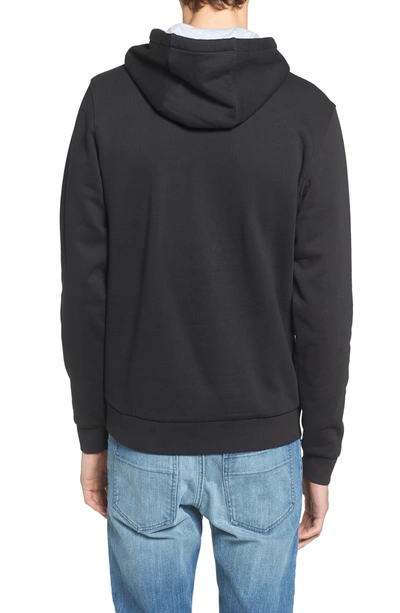 Shop Lacoste Sport Cotton Blend Hoodie In Black/ Silver Chine